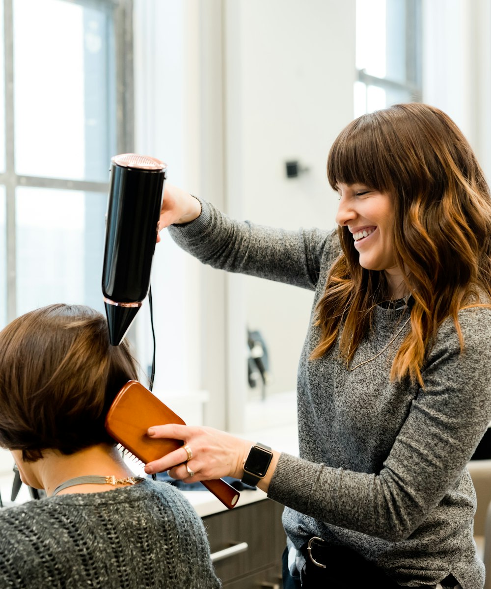 Salon owner at work