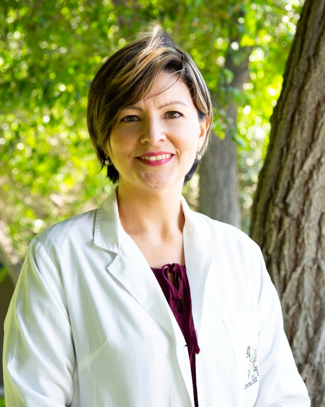 Dentist in a white coat