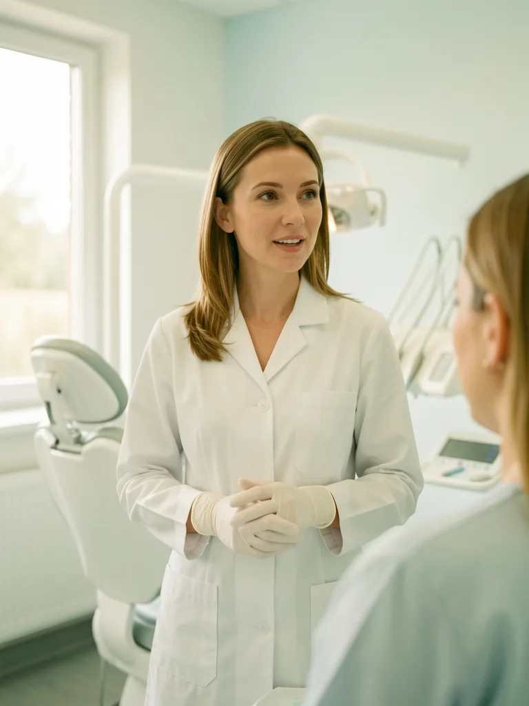 Dentista con bata blanca