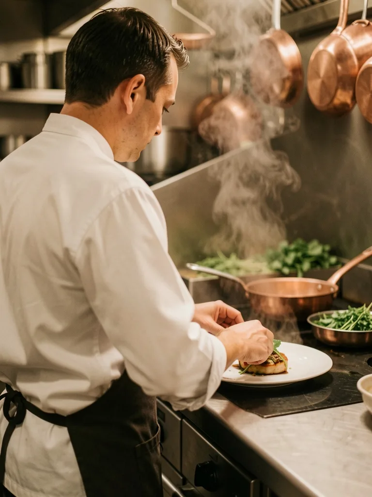 Chef en la cocina de un restaurante